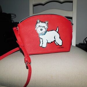 Marc Tetro Red Crossbody Bag with Dog Design